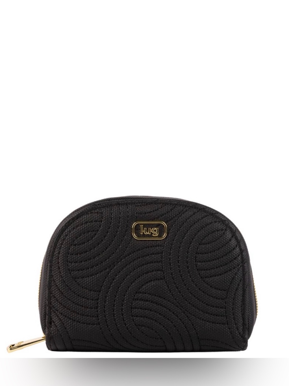 Lug Kolo Matte Luxe Mini Jewelry Pouch w/ Charm Bar - Black w/ Goldtone Hardware